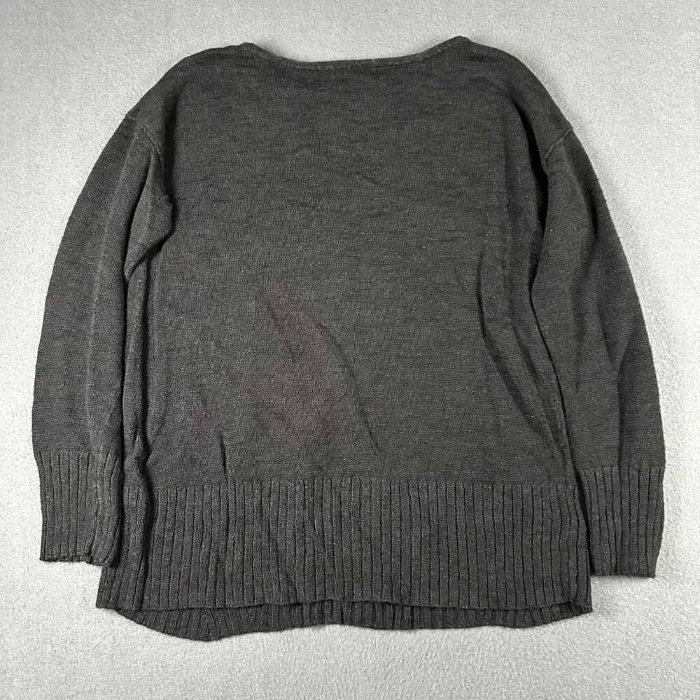 Banana‎ Republic Womens S Black Sweater Crew Neck Ribbed Hem Cuffs Pullover